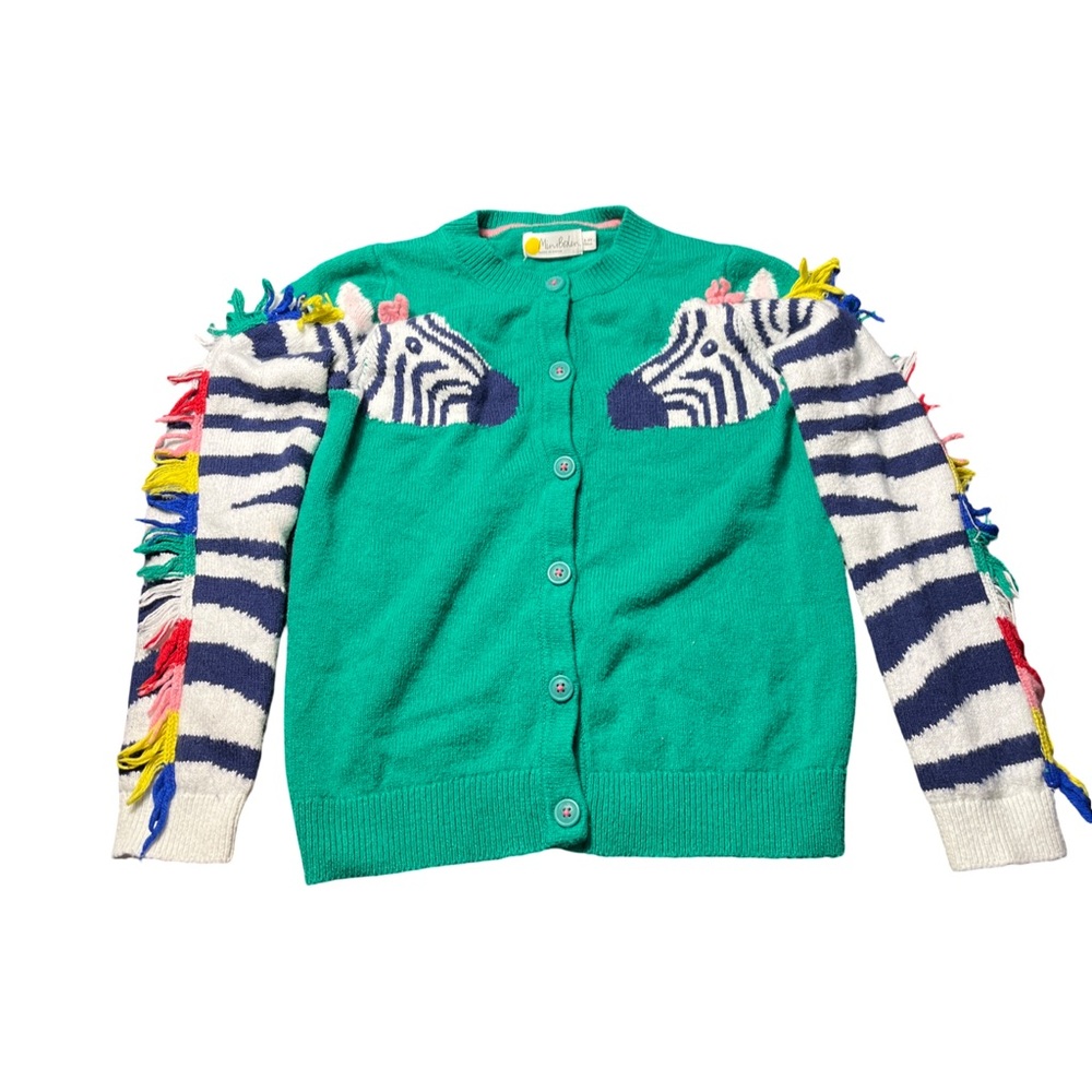 Mini Boden Green Zebra Sweater